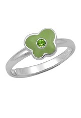 elegant lovely silver enamel August baby birthstone ring